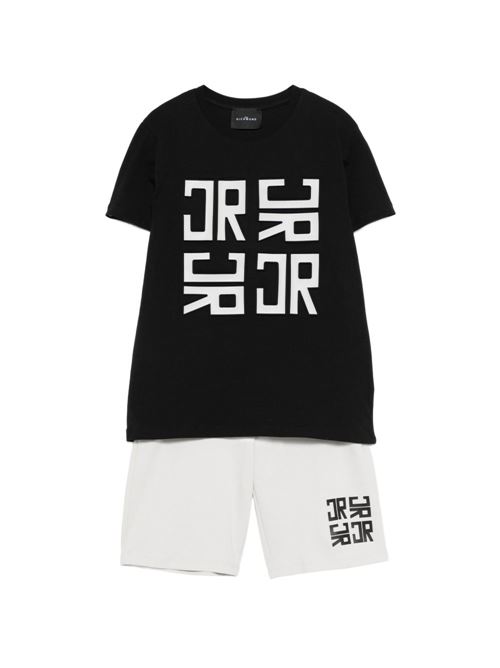 Completo bambino Richmond Junior nero con t-shirt e bermuda RICHMOND Junior | RBP26007CJLSBLACK